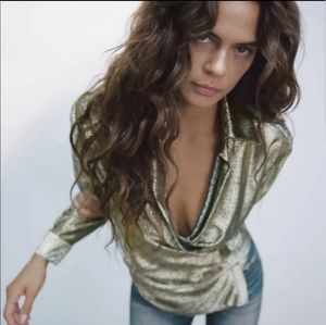 Zara Metallic Blouse